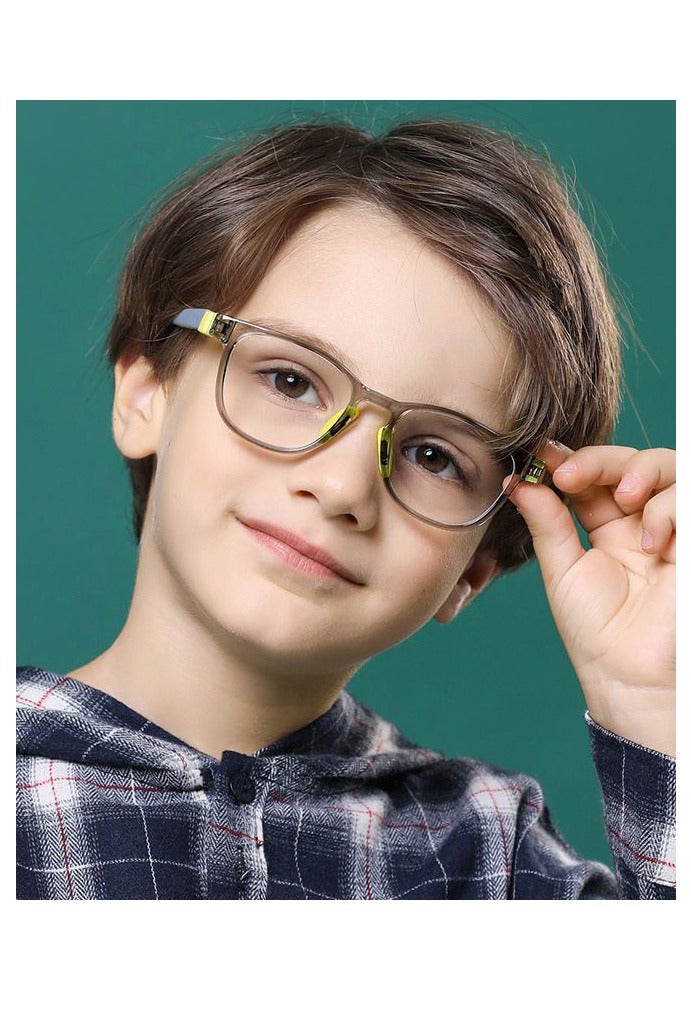 Kids Blue Light Blocking Glasses Silicon Material Anti Eyestrain UV Blocking Reading Glasses Gaming Computer Eyeglasses Light Weight Frame for Kids 3 to10 Year Old（Grey） - Image 2