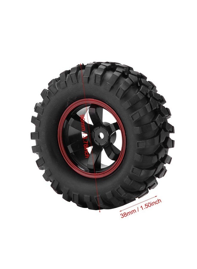 Dilwe إطارات سيارة التحكم عن بعد 4 قطع إطارات عجلات 6 ثقوب إطارات مطاطية مع محاور لسيارة 1/10 مقياس سيارة زاحفة خارج الطريق - Image 4