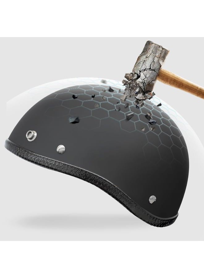 DLPACKJ Motorcycle Half Helmet,Half Shell Helmet,Matte Black,DOT/FMVSS 218 Approved (Large) - Image 3