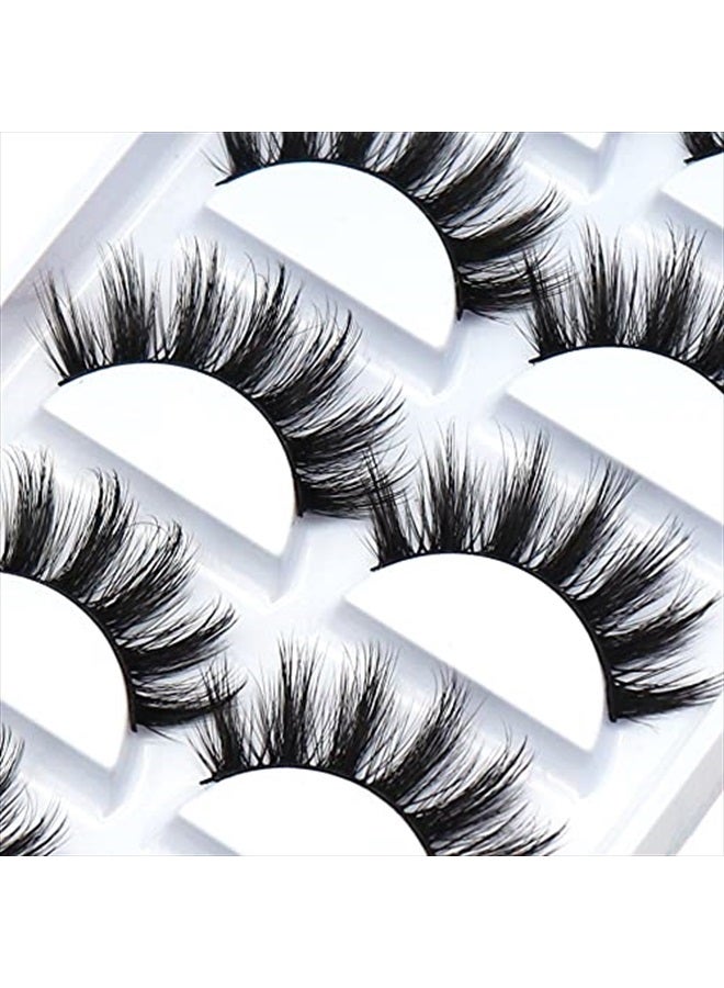 Veleasha Eyelashes Natural Look 5 Pairs Lashes Pack Wispy Fluffy 3D Mink Lashes Faux Eye Lashes | Glam - Image 5