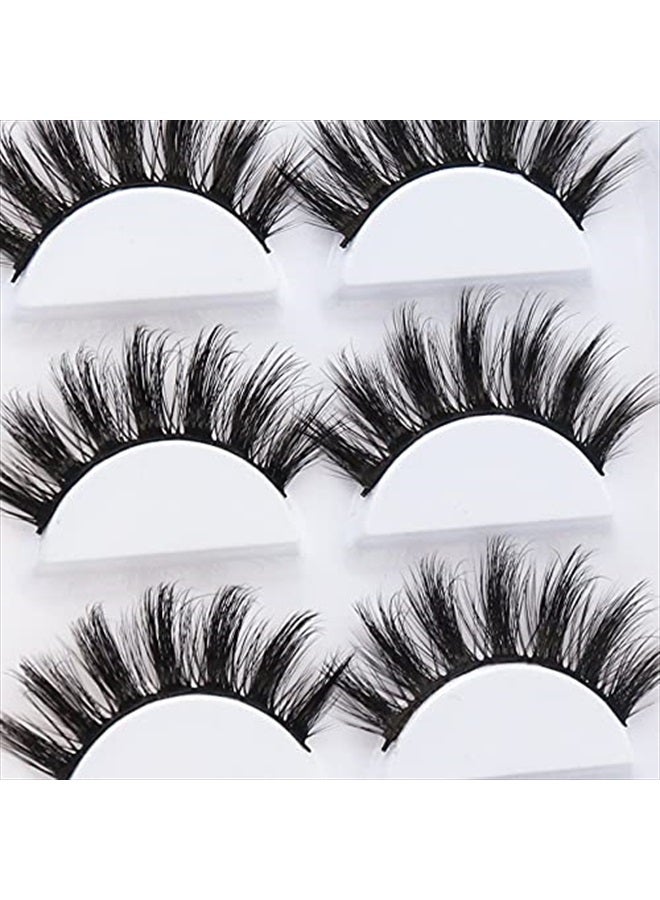 Veleasha Eyelashes Natural Look 5 Pairs Lashes Pack Wispy Fluffy 3D Mink Lashes Faux Eye Lashes | Glam - Image 4
