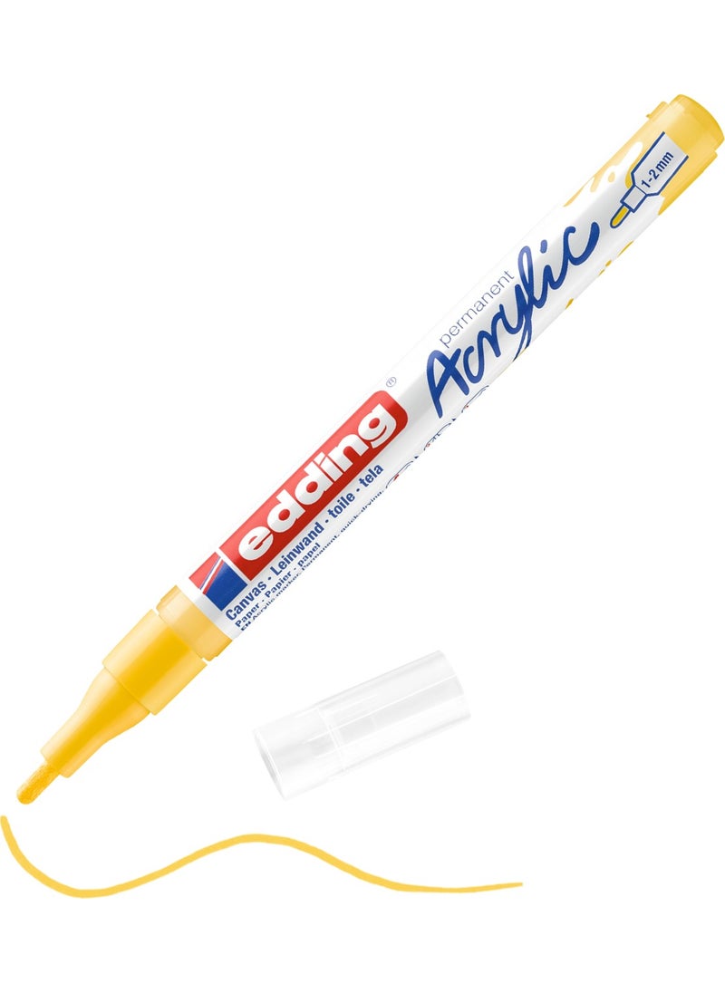 Edding - 5300 Fine Tip Acrylic Marker - Traffic Yellow - 1-2 mm Fine Round Tip - Image 1