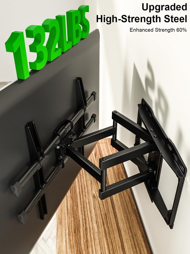 USX MOUNT Full Motion TV Wall Mount for 37-82 Inch TV up to 132lbs, TV Mount Articulating with Swivel, Tilt & Extension, Supports Max VESA 600x400mm & 16" Wood Studs，Fit Most 55 65 70 75 inch TVs - Image 3