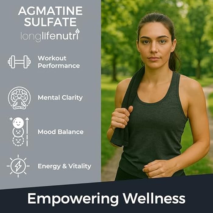 LongLifeNutri Agmatine Sulfate 500 mg, 180 Vegetarian Capsules (6-Month Supply), Dietary Supplement, Made in USA - Image 4
