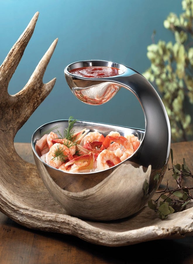 Nambe Nambé Scoop Server Mini - (7” x 5.5”) Modern Two-Level Alloy Serving Bowl - Perfect for Snacks, Nuts, Olives & Dips, Functional Tableware for Dining & Entertaining, Decorative Accent Piece - Image 2