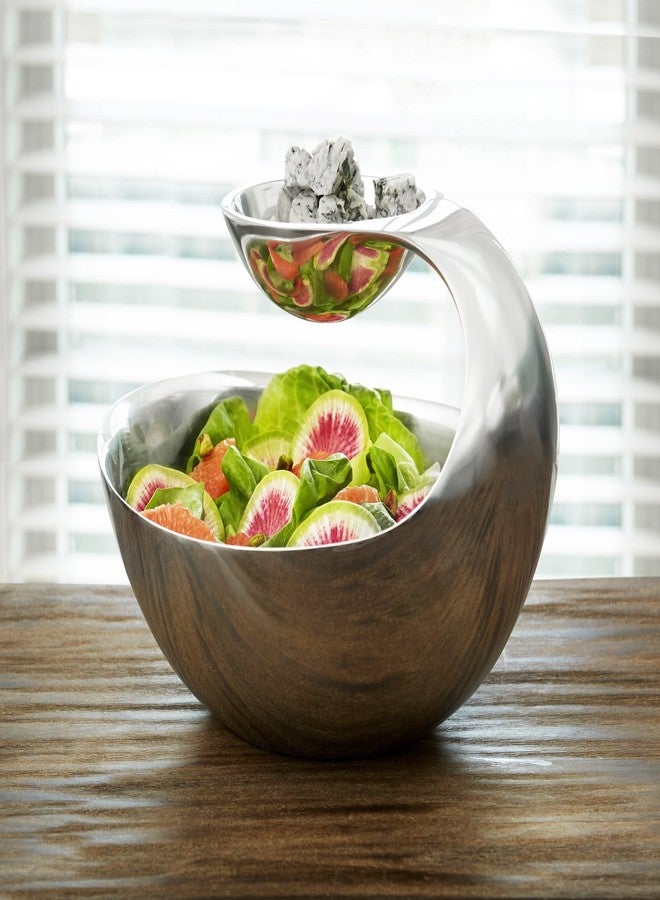 Nambe Nambé Scoop Server Mini - (7” x 5.5”) Modern Two-Level Alloy Serving Bowl - Perfect for Snacks, Nuts, Olives & Dips, Functional Tableware for Dining & Entertaining, Decorative Accent Piece - Image 4