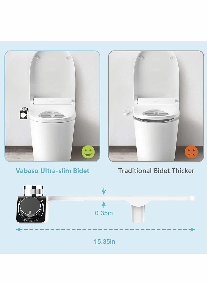 Y&D Bidet Attachment for Toilet, Non-Electric Toilet Seat Attachment, Self-Cleaning Dual-Nozzle, Cold & Warm Fresh Water Sprayer, Easy Pressure Adjustment  - Image 4