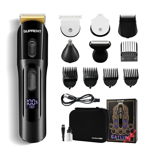 SUPRENT Beard Trimmer for Men - 16 Pieces Mens Grooming Kit with Electric Beard Trimmer, Adjustable Hair Trimmer, Hair Clippers, Razors for Beard, Hair, Body, Groin, Nose & Ear, Waterproof IPX7 - Image 1