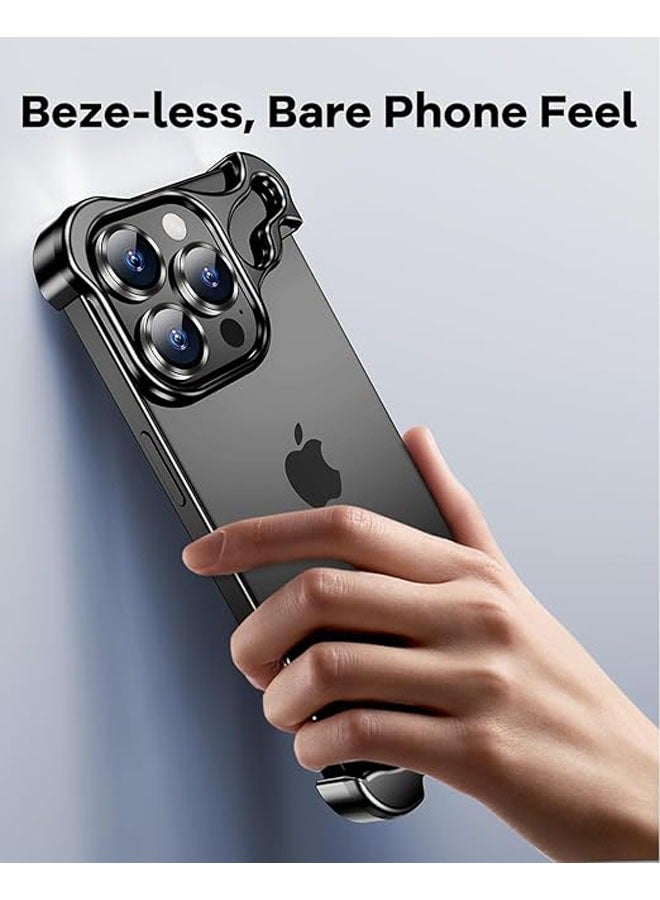 iPhone 16ProMax/16Pro Frameless Metal Case Thin Bezel Hard Shock Resistant Ultra Thin Men's and Women's Minimalist Aluminum Case - Image 3