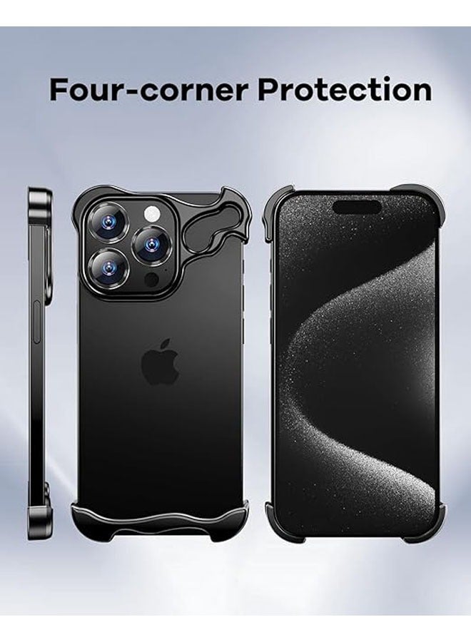 iPhone 16ProMax/16Pro Frameless Metal Case Thin Bezel Hard Shock Resistant Ultra Thin Men's and Women's Minimalist Aluminum Case - Image 2