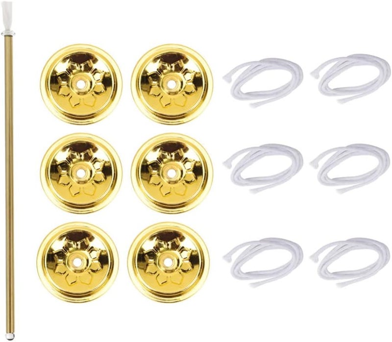 woobles 1 Set of Metal Oil Floating Wicks Candle Wick Floating Wicks Oil Lamp Replacement Wick Fire Rod and Holder Kit Oil Lamp Replacement Parts - Image 1