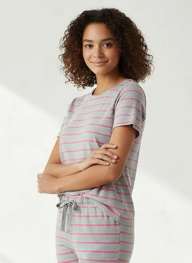 سبلاش فيڤ طقم بيجاما قميص مخطط وسروال