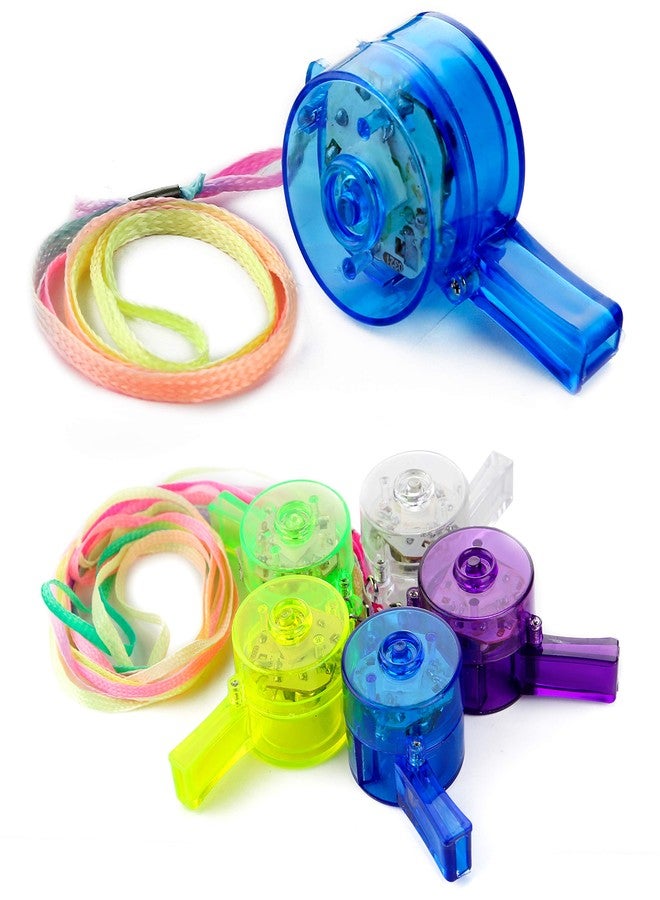 PROLOSO 15Pcs Glow in the Dark Party Favors Supplies 5 Light up Round Whistles 5 Flashing Pacifier and 5 Glowing Mouthpieces for Kids Birthday Halloween Christmas Party Goodie Bag Stuffers - Image 3