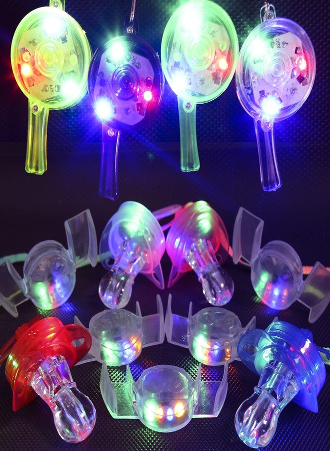 PROLOSO 15Pcs Glow in the Dark Party Favors Supplies 5 Light up Round Whistles 5 Flashing Pacifier and 5 Glowing Mouthpieces for Kids Birthday Halloween Christmas Party Goodie Bag Stuffers - Image 1
