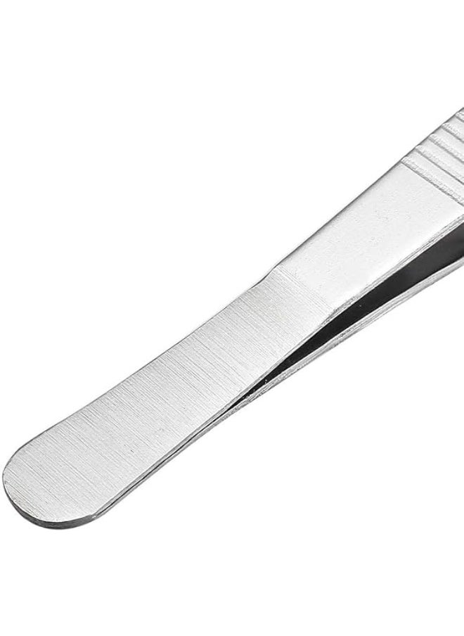 MySouqEg Store 5 Inch Stainless Steel Tweezers with Curved Serrated Tip Multipurpose Forceps for Craft Repairing For Sweing Tools 2 Pack