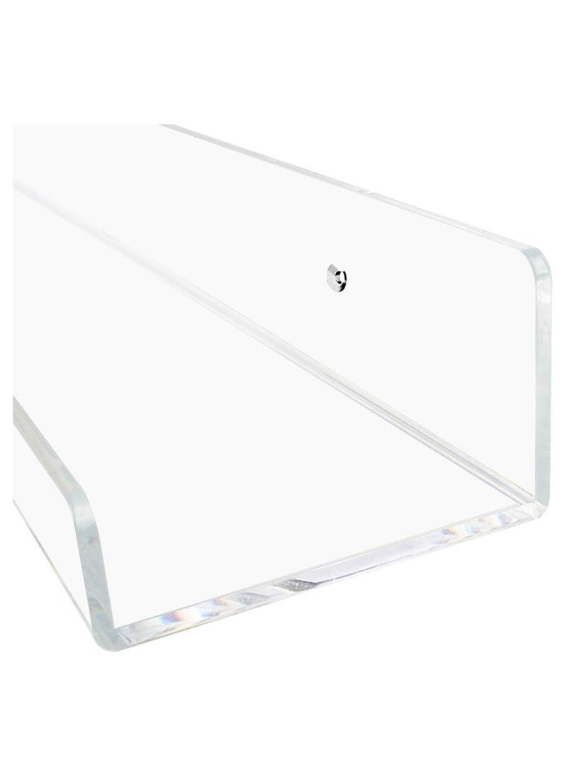 TPGP Clear Acrylic Shelf 15" Invisible Floating Wall Ledge Bookshelf, Kids Book Display Shelves Wall Mounted (15 Inch 2Pack)  - Image 2