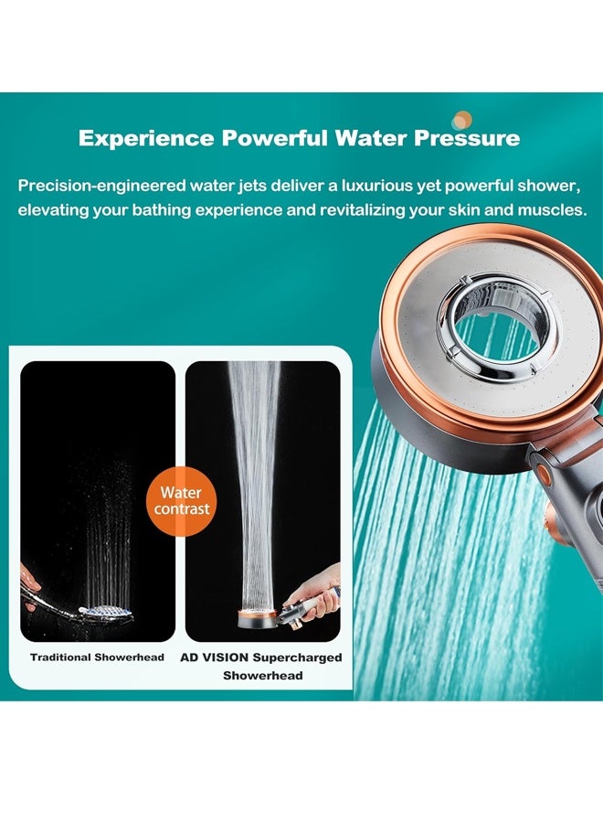 Bukela Filtered High Pressure Shower Head, Removes Chlorine, For Hard Water & Hair Loss, 3 Modes with Adj. Flow Pause, Double Sided (All-in-One Upgrade Kit - Image 3