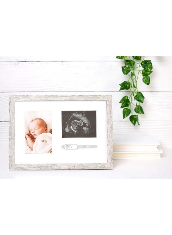 Kate & Milo Kate & Milo Rustic Bracelet ID and Sonogram Frame, Rustic Pregnancy Keepsake Picture Frame, Gender-Neutral Nursery Décor  - Image 3