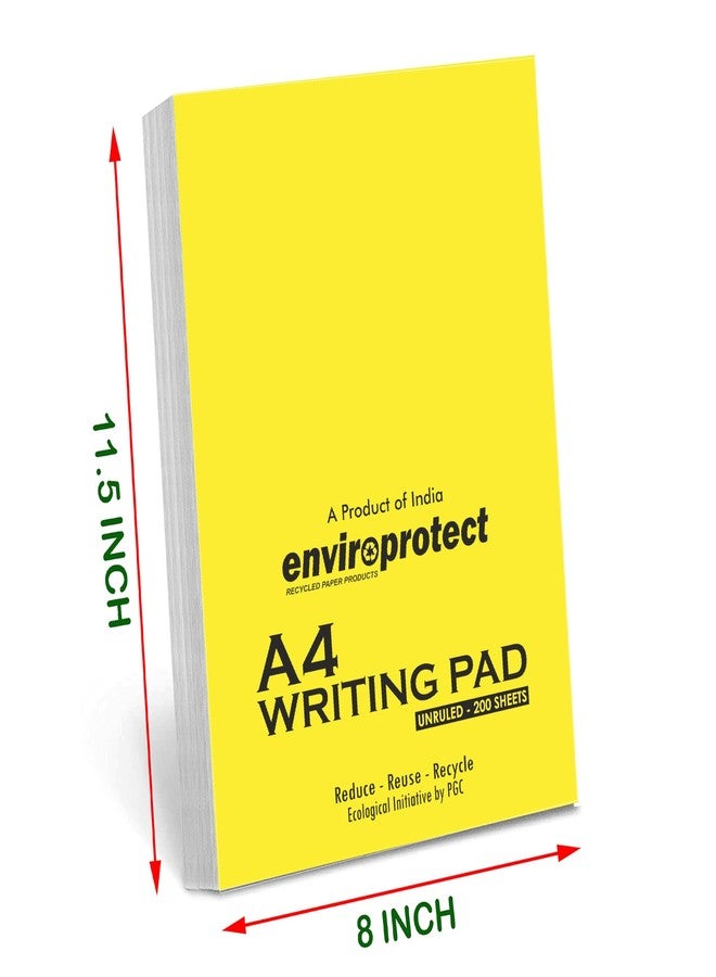 Suvigya A4 Size, Pack of 2 Pads, Jumbo Blank Plain Writing Pad, 70 Gsm Unruled Notepad for Sketching, Notes, Assignments & School Projects, 200 Sheets per Pad, 8x11.5 Inch, White - Image 2