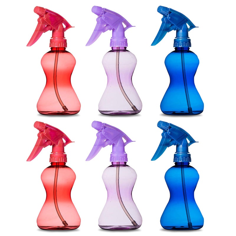 Water Spray Bottles for Hair  10 Oz Empty Spray Bottles for Cleaning  6 Pack Mini Squirt Bottles  Small Spray Bottles Mist Sprayer  Plastic Spray bottles for Cleaning 2 Blue 2 Red and 2 Purple