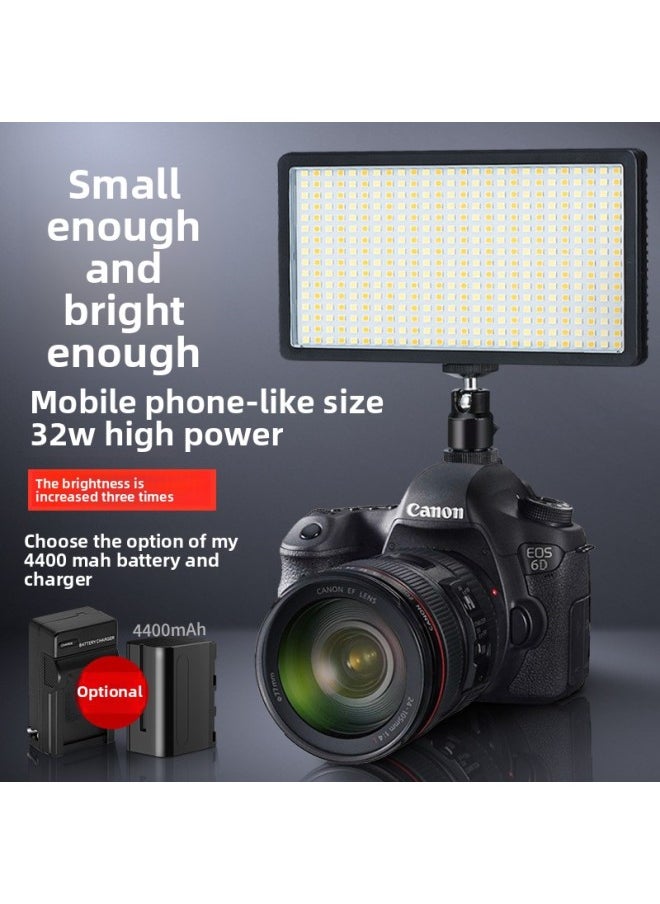 Generic 416LED Fill Light Photography Light SLR Camera Shooting Light Photography Light Handheld Portable Live Broadcast Anchor Light-Color:416 Lights + PTZ +4400 MA Batteries + Charger  - Image 1