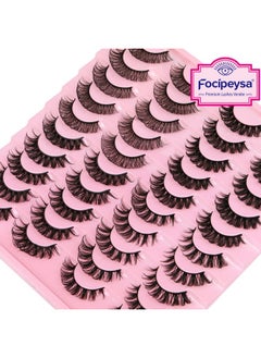 Focipeysa False Lashes Natural Look 14-17Mm Fluffy Faux Mink Lashes D Curl Eyelashes Natural Lashes Strips Fake Lashes Pack 4 Styles Mixed Volume Eye Lashes 20 Pairs Multipack  - Image 3