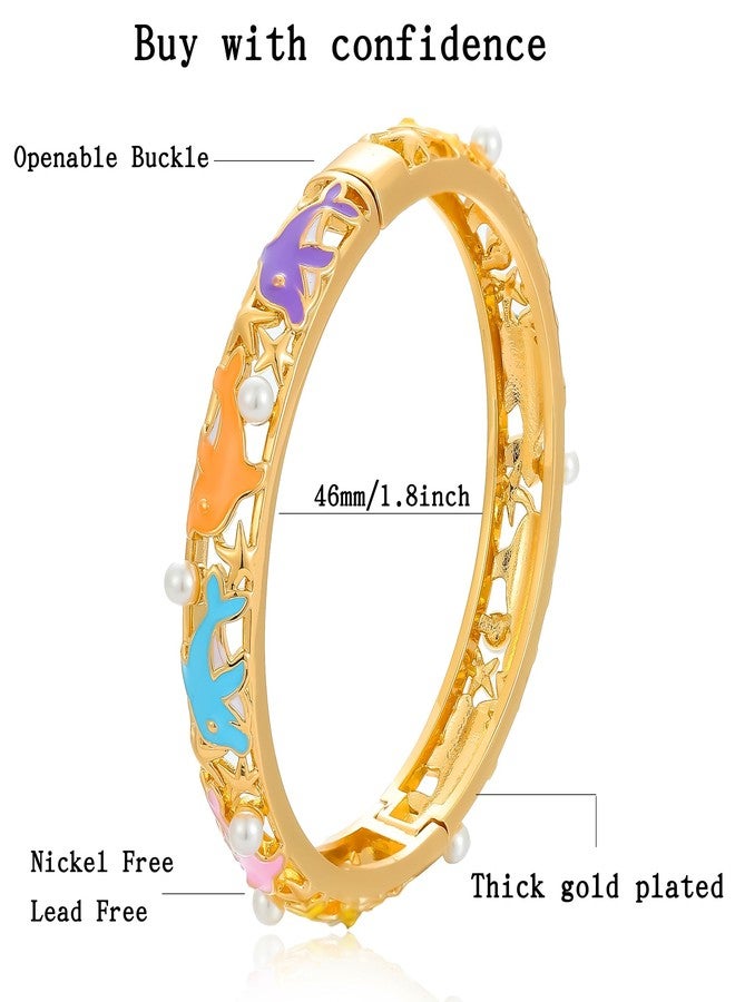 Ethlyn Gold Plated Colorful Openable Kids Baby Girls Bangles Bracelets Birthday Christmas Gifts Birthday Presents for children, 4.6, Metal, no gemstone - Image 3