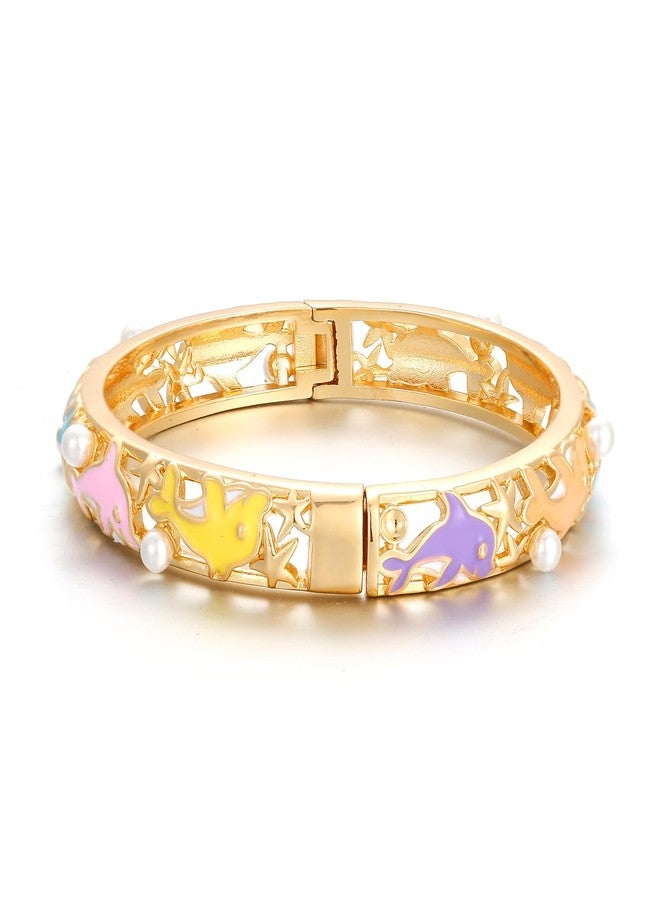 Ethlyn Gold Plated Colorful Openable Kids Baby Girls Bangles Bracelets Birthday Christmas Gifts Birthday Presents for children, 4.6, Metal, no gemstone - Image 1