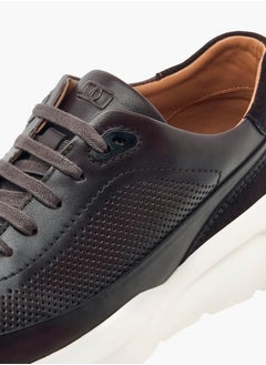 DUCHINI Mens Textured Lace-Up Low Ankle Sneakers  - Image 4
