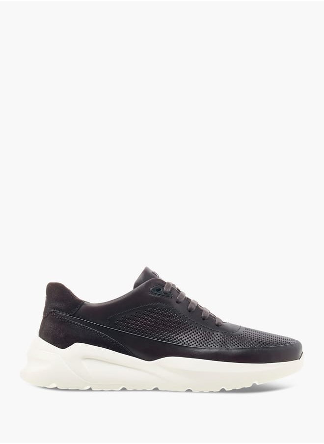DUCHINI Mens Textured Lace-Up Low Ankle Sneakers  - Image 3