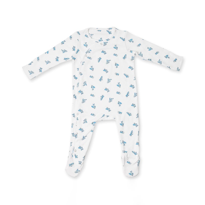 Fawnfeel Premium Cotton Full lSeeve Sleepsuit/Romper for boys/Girls New Born Baby - All Over Print (Aeroplane Print, 3-6 MONTH) - Image 1