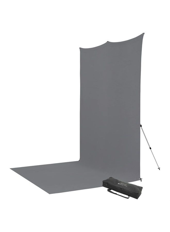 Westcott 8'x13' Neutral Gray Sweep X-Drop Pro Wrinkle-Resistant Backdrop Kit - for Full-Length Portraits, Group Photos, and Photo Booths - Image 1