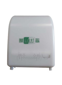 LACOT GENERAL TRADING LLC LACOT Alwin Mechanical Autocut Dispenser Wall Mounted White Made in USA - ships with 1x Autocut Paper Roll inside the box  - Image 2