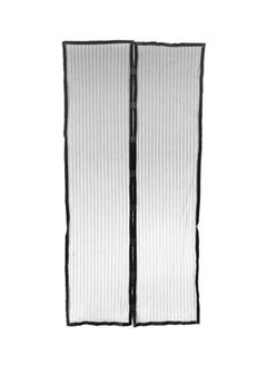 NIBEMINENT 2-Piece Magnetic Mesh Curtain Black 210×49.5centimeter  - Image 1