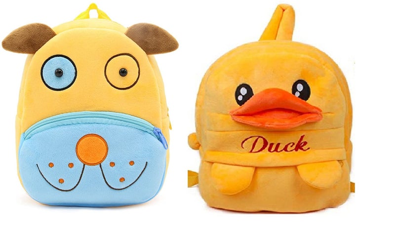 blue tree Kids School Bag Soft Plush Backpack Cartoon Bags Mini Travel Bag for for Girls Boys Toddler Baby Cute Dog & Yellow Duck - Image 4