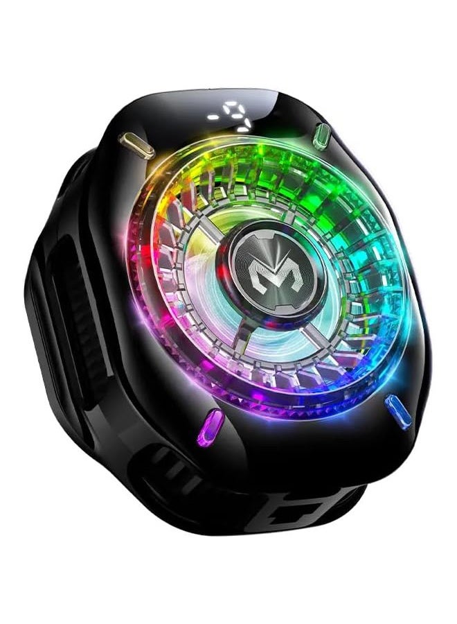 Mobile Phone Cooling Fan CX10, AI Temperature Control, RGB LED Lights, Magnetic Clip, Type-C 5V/2A  - Image 1