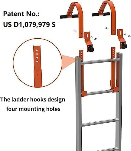 Foozet Roof Ladder Hook, 2 Pack Ladder Stabilizer, Heavy Duty Steel 500 Lbs Weight Ratin, Roof Ridge Extension with Wheel for Safe and Easy Access - Image 5