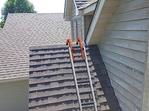Foozet Roof Ladder Hook, 2 Pack Ladder Stabilizer, Heavy Duty Steel 500 Lbs Weight Ratin, Roof Ridge Extension with Wheel for Safe and Easy Access - Image 4