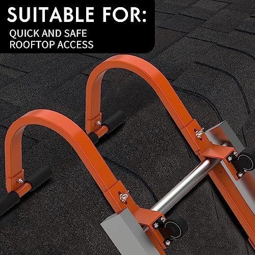 Foozet Roof Ladder Hook, 2 Pack Ladder Stabilizer, Heavy Duty Steel 500 Lbs Weight Ratin, Roof Ridge Extension with Wheel for Safe and Easy Access - Image 3