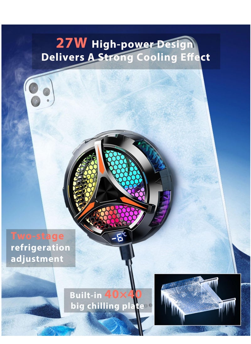 XiuWoo iPad Cooler, Magnetic Tablet Cooler for ipad Surface pro Samsung Tab Steam Deck, Magsafe Compatible, Ipad Cooling Fan with Temperature Display for Mobile Gaming, Tiktok Live Streaming  - Image 3