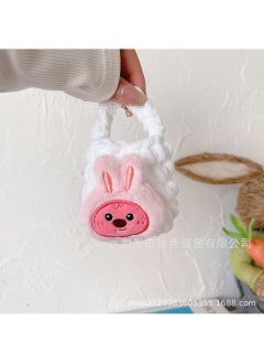 Arabest Protective Plush Mini Coin Pouch beaver headphone bag white 