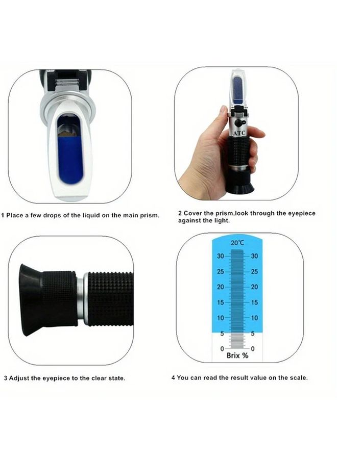 1PC Handheld Automatic Refractometer with ATC 0 32 Brix for Home Brewing - Image 4