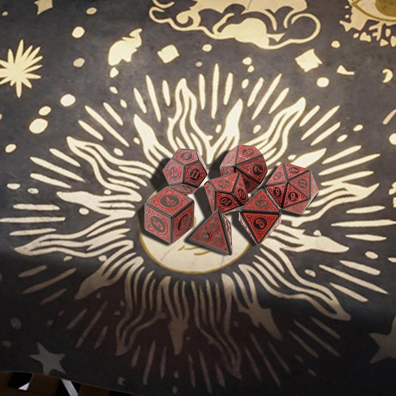 klarako 7 Pack DND Dice Sets, Polyhedral Dice Great for Role Playing Table Game - Red - Image 2