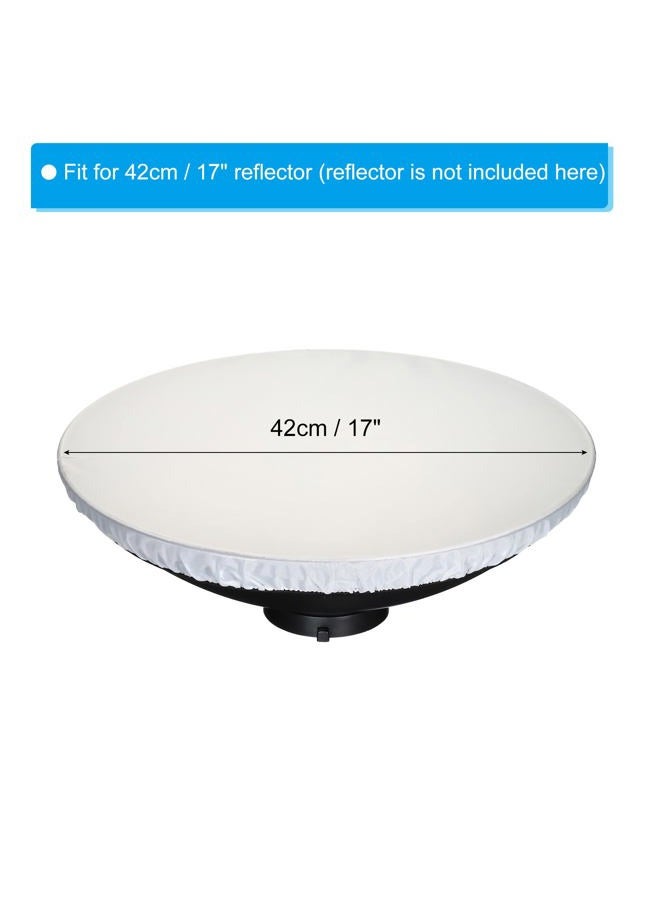 PATIKIL 17" 42cm Soft Diffuser Lamp Cover, 2 Pack Cloth Diffuser Strobe Reflector Lamp Sock for Flash Light Beauty Dish Photography Studio, White - Image 2