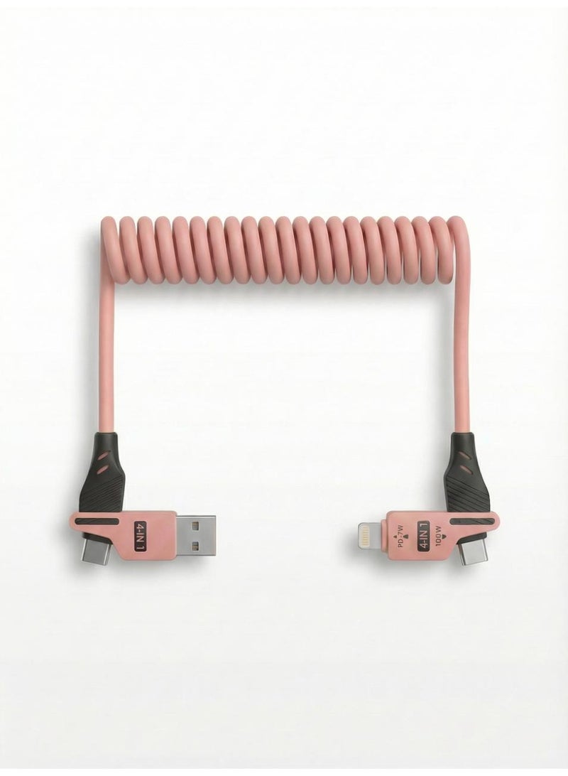 PIXEL Essentials 65W Fast Charging Spring Cable (Pink, 1.5 m) - Image 2