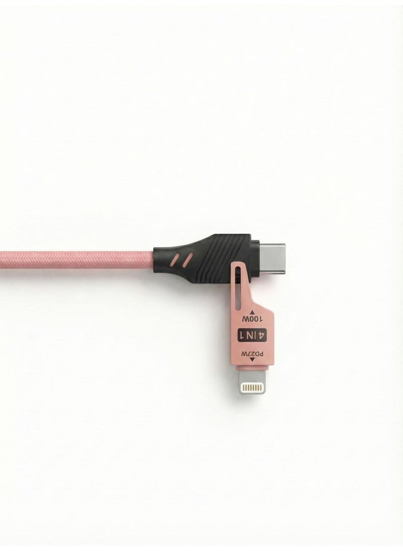 PIXEL Essentials 65W Fast Charging Spring Cable (Pink, 1.5 m) - Image 3