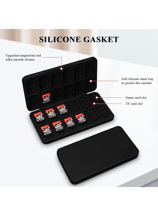 Switch Game Card Case Switch Game Holder Card Storage Box For Nintendo Switch Oled/Switch/Switch Lite Portable Switch Cartridge Case Card Organizer For 24 Game Cards & 48 Tf/Micro Sd Cards - Image 5