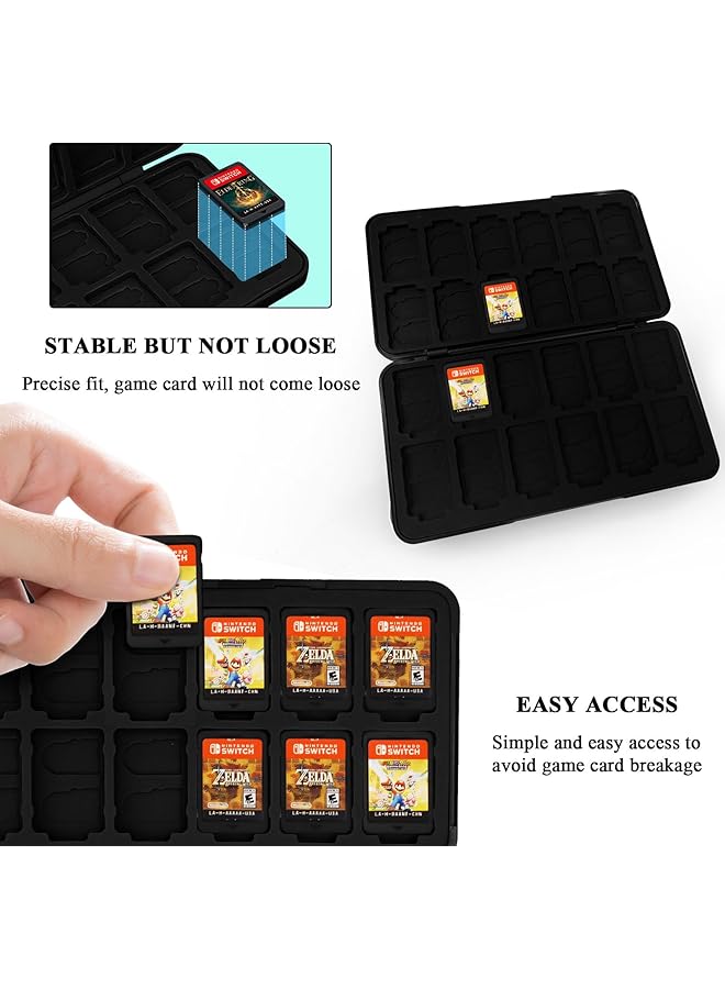 Switch Game Card Case Switch Game Holder Card Storage Box For Nintendo Switch Oled/Switch/Switch Lite Portable Switch Cartridge Case Card Organizer For 24 Game Cards & 48 Tf/Micro Sd Cards - Image 4