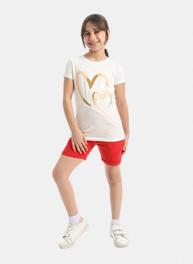 Andora Elastic Waist With Drawstrings Shorts _ Red - Image 5