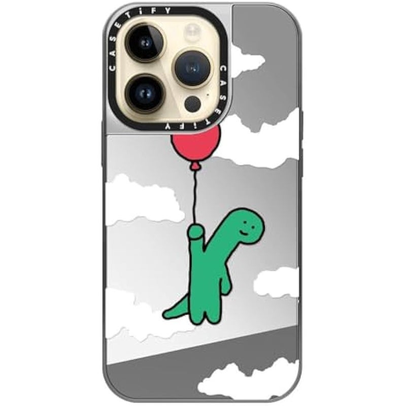 Casetify Mirror Case for iPhone 14 Pro Compatible with Magsafe - I'm Leaving This Planet - Silver on Silver - Image 4